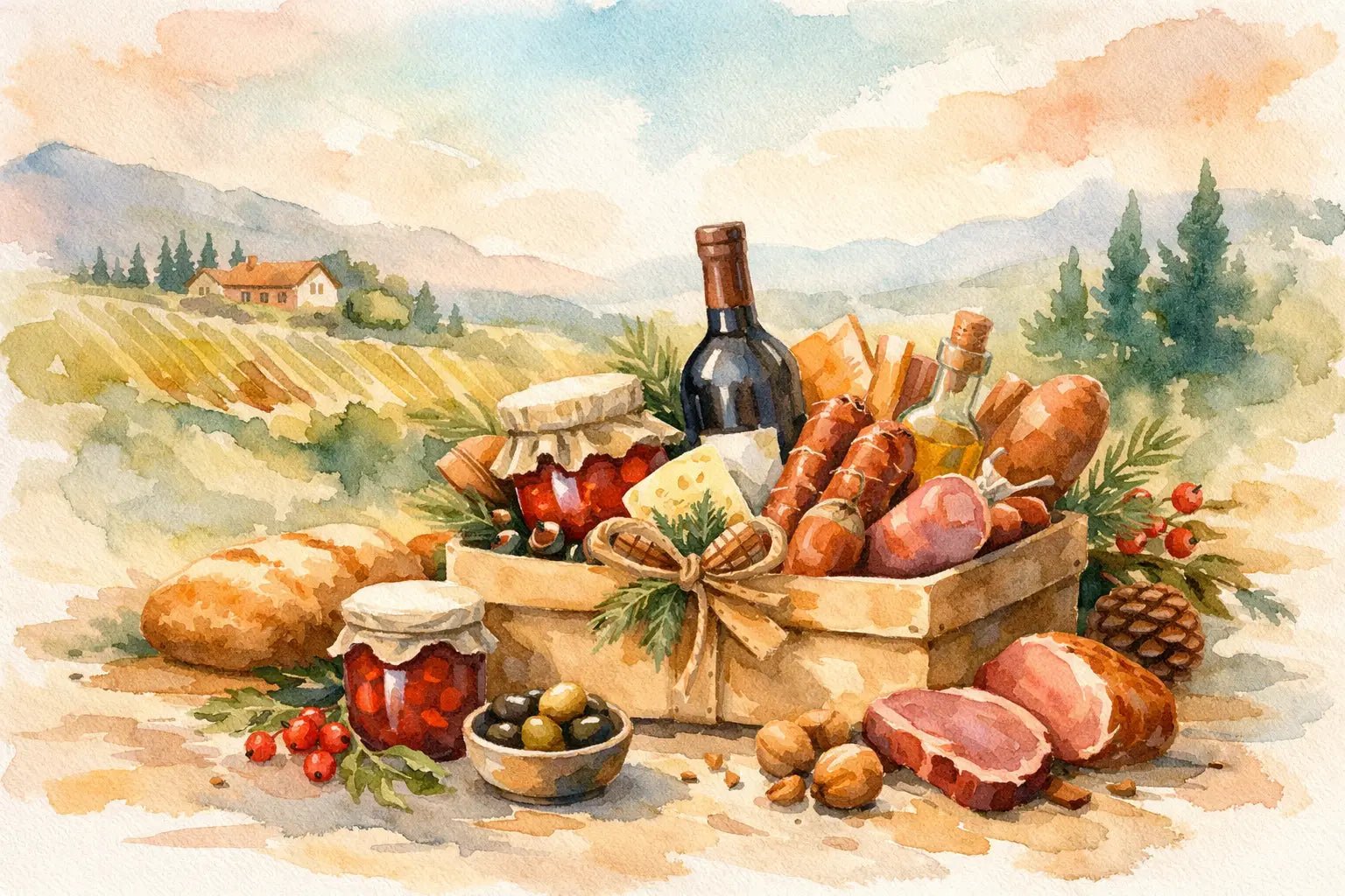 Geschenkset mit regionalen Spezialitäten wählen